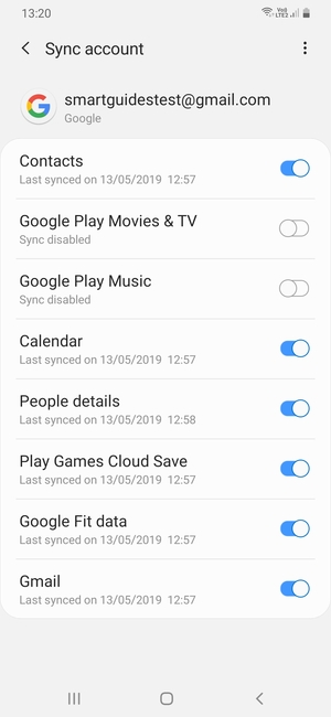 Make sure Contacts is selected