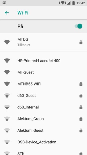 Du er nå koblet til Wi-Fi-nettverket