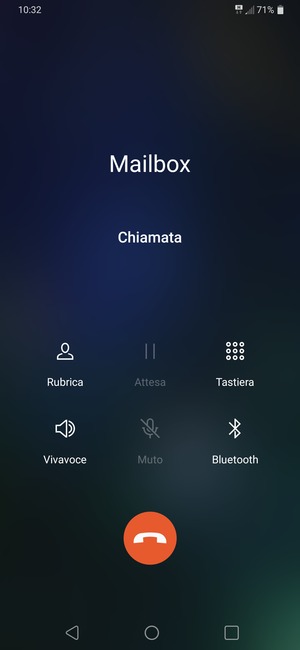 Se la segreteria telefonica chiama come mostrato in questa schermata, il tuo telefono è configurato correttamente.