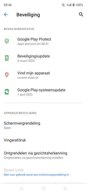 Selecteer Schermvergrendeling