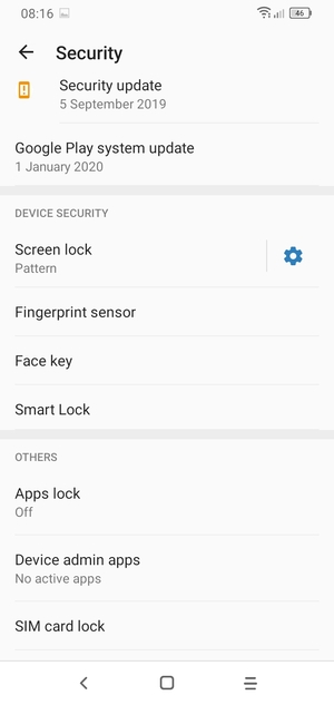 To change the PIN for the SIM card, scroll to and select SIM card lock