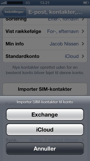 Vælg iCloud