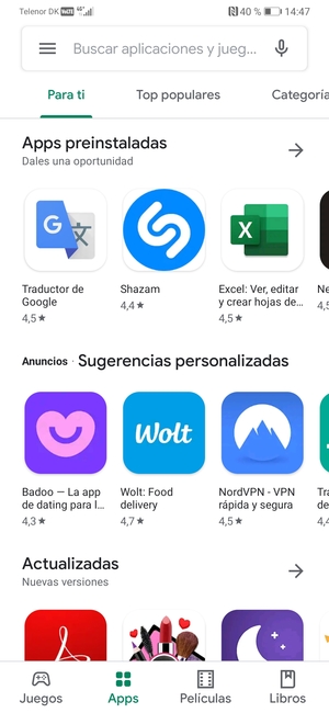 Seleccione la barra de Búsqueda