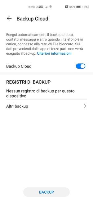 Seleziona BACKUP