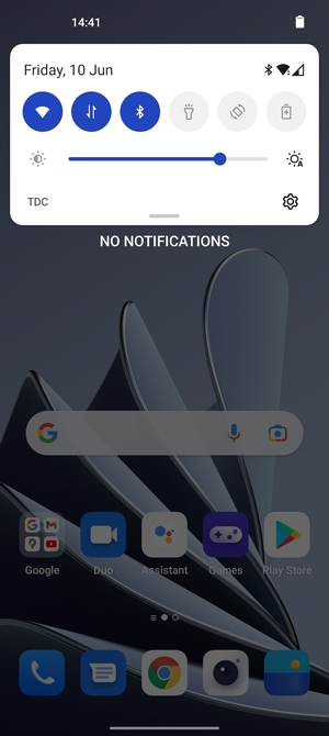 Slide down the top menu again