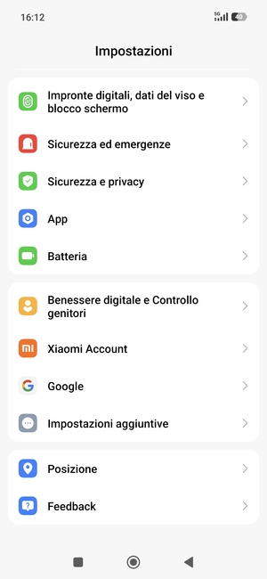 Scorri e seleziona Posizione
