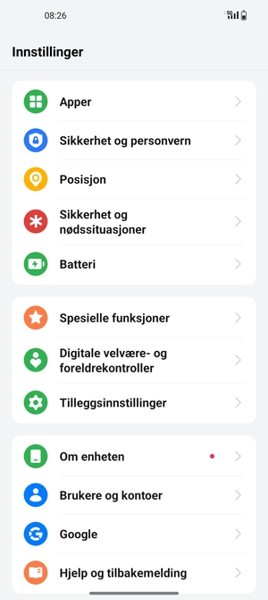 Bla til og velg Sikkerhet og personvern