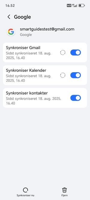 Vælg Synkroniser nu