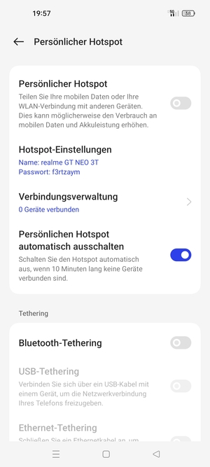 Wählen Sie Hotspot-Einstellungen