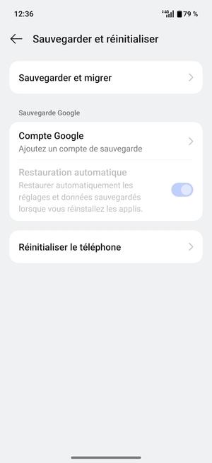 Sélectionnez Compte Google
