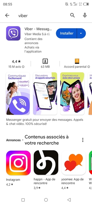 Sélectionnez l'appli