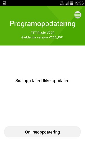 Velg Onlineoppdatering