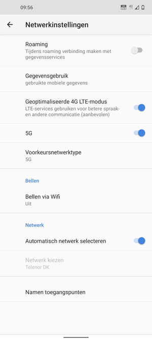Schakel Automatisch netwerk selecteren uit