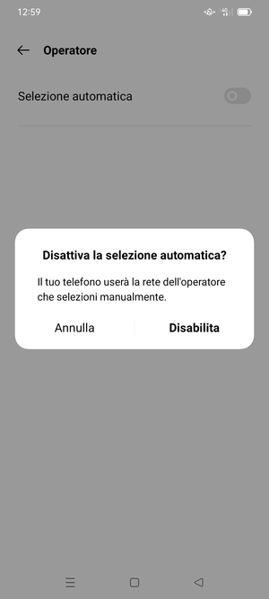 Seleziona Disabilita