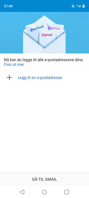 Velg Legg til en e-postadresse