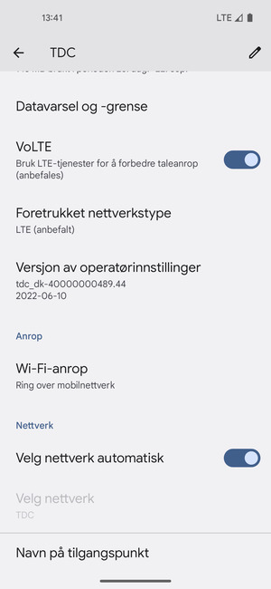 Bla til og velg Navn på tilgangspunkt