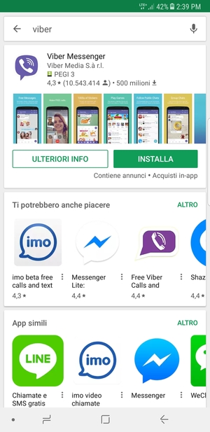 Seleziona l'applicazione