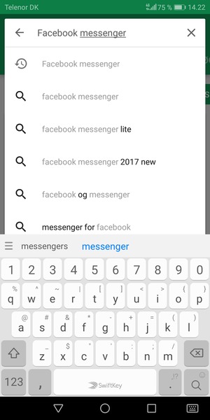 Indtast navnet på appen og vælg Søg