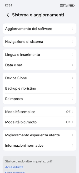Seleziona Backup e ripristino
