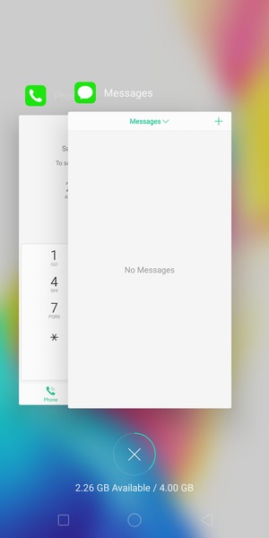 Select the Delete  icon to close all running apps
