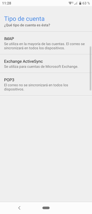 Seleccione Exchange ActiveSync