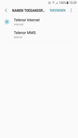 Selecteer de Menu-knop