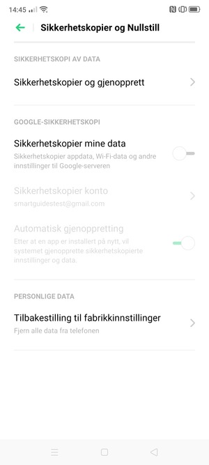 Slå på Sikkerhetskopier mine data