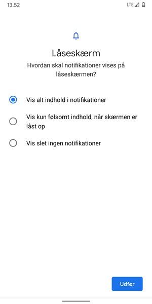 Vælg din foretrukne mulighed og vælg Udfør