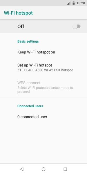 Select Set up Wi-Fi hotspot
