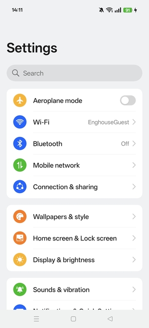 Select Connection & sharing