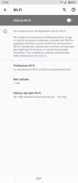 Attiva Utilizza Wi-Fi