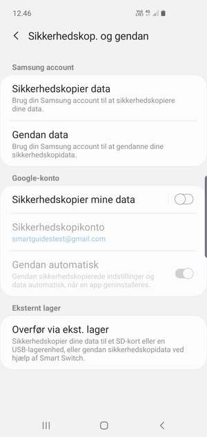 Aktiver Sikkerhedskopier mine data