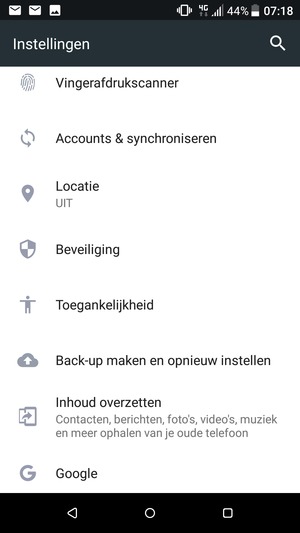 Scroll naar en selecteer Beveiliging