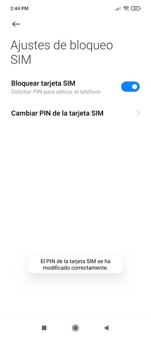 Su PIN de la tarjeta SIM ha sido cambiado
