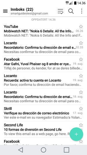 Gmail er klar til bruk