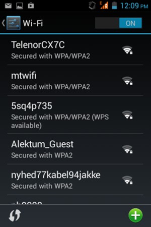 Select the wireless network you want to connect to