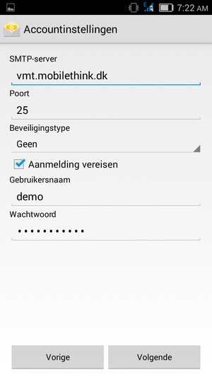Voer Uitgaand serveradres in