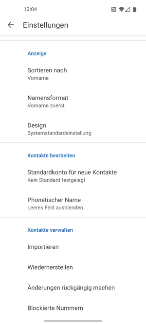 Scrollen Sie und wählen Sie Importieren