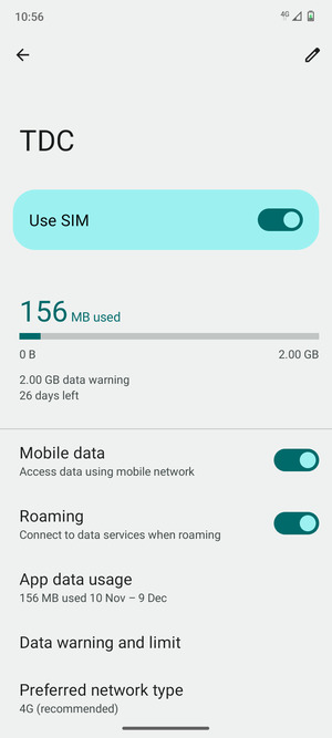 Turn Roaming on or off