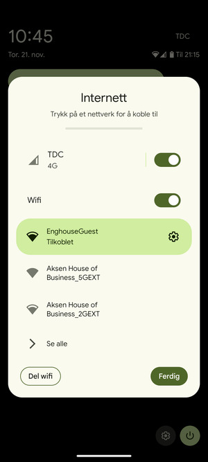 Slå av Wifi