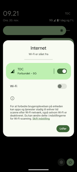 Vælg Udfør