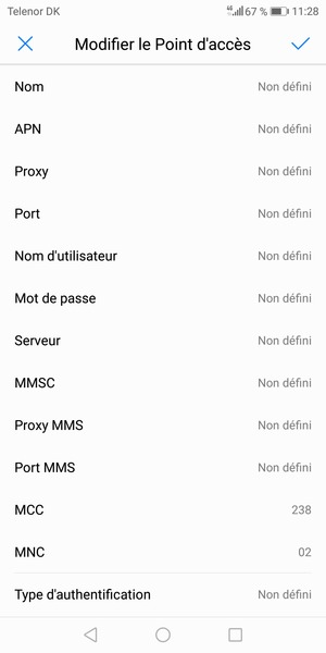 Saisissez les informations MMS