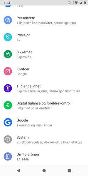 Bla til og velg Sikkerhet