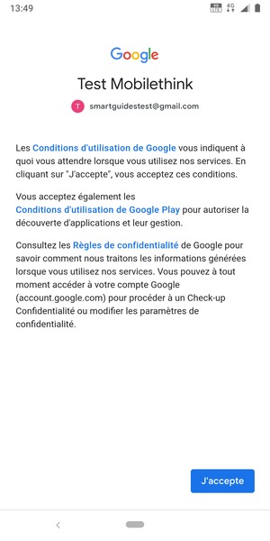Sélectionnez J'accepte