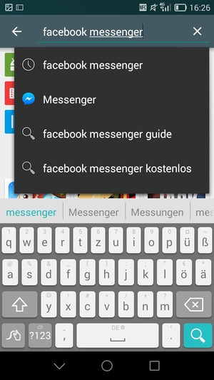 Geben Sie den Namen der App ein und wählen Sie Suchen