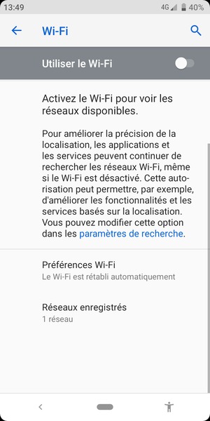 Activer le Utiliser le Wi-Fi