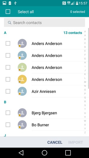 Check the Select all checkbox
