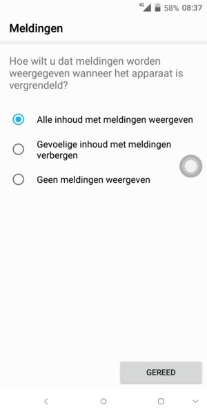 Selecteer uw voorkeursoptie en selecteer GEREED