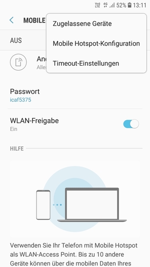 Wählen Sie Mobile Hotspot-Konfiguration