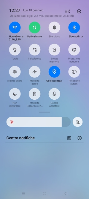 Disattiva Wi-Fi e Bluetooth
